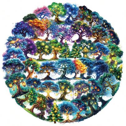 50pcs Magic Tree Stickers, Creative Doodle Stickers, Office Supplies, Mobile Phone & Computer Stickers, High-Value, Waterproof, Cool Stickers, Fun, Classic Gift Decorations, Value Pack, Cute Cartoon Stickers