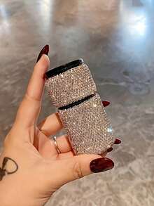 1支高品质水钻化妆刷，柔软蓬松腮红刷，带刷盖，可伸缩便携多功能化妆刷，创意化妆礼品 - 銀色 - 查看 10