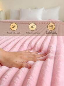 1 chiếc chăn kẻ sọc trơn 380gsm, chăn ném bằng vải flannel mềm mại, có nhiều kích cỡ và màu sắc, chăn ấm áp, nhẹ nhàng, thoải mái cho ghế sofa, giường, xe hơi, thiết kế kẻ sọc thời trang cho trang trí phòng khách hoặc phòng ngủ, chất liệu mềm mại. - Hồng - Xem 6