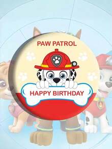 Paw Patrol 1枚/2枚汪汪队系列徽章，包含毛毛、阿奇、灰灰、路马、天天、珠珠、追踪犬、塔克、艾拉、雷克斯、野猫和自由等可爱角色图案。金属材质，款式随机。创意卡通图案徽章，日常穿搭的完美之选。 - 彩色 - 查看 6