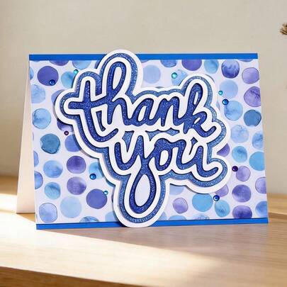 Creative Thank You Dies, DIY Scrapbooking Album And Embossing Stencil, Greeting Card Making Tool, Card Paper Cutting Crafts ,Gift Card Making Template Die Cuts.