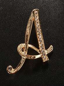 1Pc A-Z Letter Rhinestone Brooch – European Style Alloy Sparkly Pin, Elegant Versatile For Suits/Shirts/Coats/Dresses, Perfect Gift - Multicolor - View 12