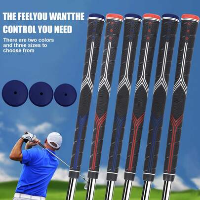 10 piezas de agarre de golf premium de goma negra antideslizante en tamaños estándar/mediano/grande
