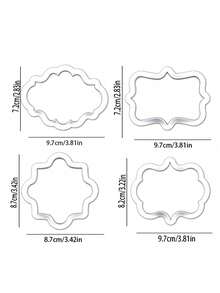4 piezas de moldes de galletas con forma de burbujas de discurso - Moldes de plástico para decoración de glaseado, pasteles y postres - Multicolor - Ver 2
