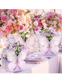 3个蝴蝶主题礼盒，非常适合插花和优雅展示，适用于婚礼、装饰、新娘送礼会、花束包装、生日和节日派对礼物，以及家居收纳。也适用于礼品、工艺品收纳盒和整理盒，以及母亲节、教师节、感恩节、情人节和复活节的包装。 - 彩色 - 查看 5