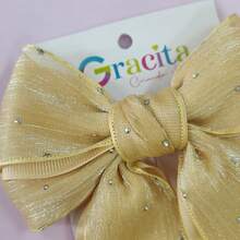 Organza Ribbon With Glitter Tips - Gold - View 2
