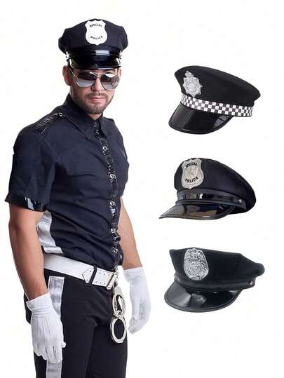 1pc European & American Cap, Role Play Prop Flat Top Hat, Suitable For Holiday Party Accessories