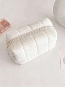 1/4pcs Plush Plaid Cosmetic Bag, Large Zipper Travel Toiletry Pouch, Multifunctional Storage Bag, Suitable For Home Organization, Outdoor Travel, Business Trip (1/4pcs Optional), Also Applicable To Vacation, Beach, Bathroom, Bedroom, Large Capacity - Multicolor - View 18