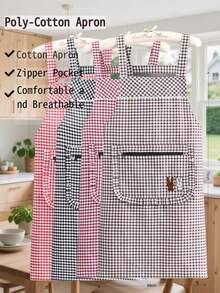 1pc Multi-Color Fashionable Cartoon Bouquet Cotton Apron, Cute & Stylish, Breathable Cotton, Multi-Functional Pocket Design, Front Flower Apron, Suitable For Holiday Gifts, Home Kitchen Cooking Apron, Protective Clothing - Multicolor - View 8