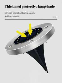 8 LED Solar Powered Stainless Steel Outdoor In-Ground Lights, New Model Lawn Pathway Lights, Waterproof Garden Landscape Lights For Villa - Multicolor - View 8