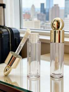 空唇彩管，5毫升透明唇彩管带刷头，可填充唇膏唇彩容器，适用于DIY化妆唇彩制作套装，女士女孩化妆，大号刷头唇彩管，唇油分装管，旅行唇彩收纳管 - 彩色 - 查看 5