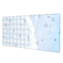 1 件装浅蓝色格子星形图案鼠标垫，简约清新少女风桌面垫，大号防滑办公游戏键盘垫 - 長方形 - 查看 5