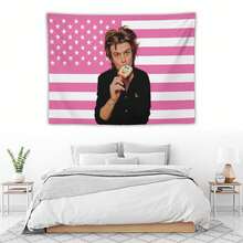 Pink American Steve Harrington Flag - Joe Keery Tapestry – Stranger Wall Ths Art – Aesthetic Bedroom Dorm Decor – Gift For Movie Fans - 彩色 - 查看 6