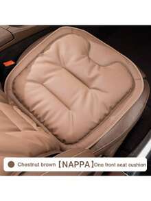 1pc Nappa Leather Car Seat Cushion, High-End Thick Anti-Slip Universal Seat Pad For Autumn/Winter - Multicolor - View 11