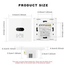 1pc EU Standard Touchless Wave Control Smart Switch, DS-101KWL WIFI Infrared Sensor Switch With Gesture Sensor, Supports Alexa, Tuya, Yandex Alice Voice Control, Hands-Free For Kitchen & Bathroom, Tempered Glass Panel, APP Remote Voice Timing Control, Black & White, CE Certified - Multicolor - View 4