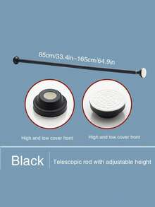 可调节窗帘杆支架 - 无需钻孔、无需钉子安装，节省空间设计，适用于浴室和厨房收纳 - 彩色 - 查看 12