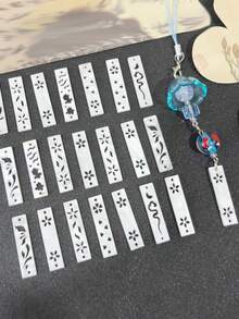 beadia 5/6个优雅复古几何长方形白色镂空吊坠，适用于DIY项链手链首饰制作 - 白色 - 查看 2