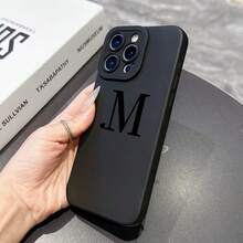 1pc Cute Heart & Letter M Personalized Phone Case, Compatible With IPhone 16 Pro Max, 17/16/15/14 Plus, 13/12/11, Air, Series - Multicolor - View 2