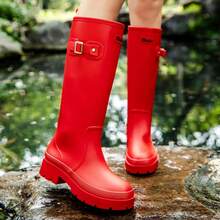 Damen Regenstiefel, rutschfeste Gummistiefel wasserdicht Garten Matsch Stiefel langanhaltend rutschfest, hohe wasserdichte Schuhe bequeme Angelstiefel knöchelhoch, Frauentag, Reiseaccessoires, Hochzeitsgeschenke, Y2K, Schlafzimmer, Kfz-Zubehör für Frauen, Küchendekoration, Süße Sachen - Rot - Übersicht 8