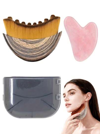 2Pcs Lymphatic Contouring Facial & Body Massage Brush Set Lymphatic Drainage Massage Brushes Ideal For Facial And Jawline Contouring Ergonomic Design Conforms To Skin Contours Reduces Puffiness And Relieves Fatigue