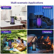 5.5W Solar Powered Mosquito Killer Lamp With USB Rechargeable, IP66 Waterproof Outdoor Indoor Bug Zapper For Yard Backyard Home Camping, Electric Mosquito Swatter With Camping Light, Portable Insect Repeller For Spring Summer - Black - View 7