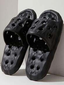 Bathroom Slippers, Breathable Quick-Drying Hollow Shower Anti-Slip Sandals, EVA Indoor Quiet Hotel Slippers For All Seasons - Black - View 4