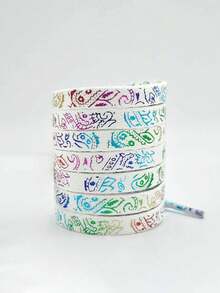 2条扁平鞋带 - 金色佩斯利花纹，适用于运动鞋、靴子、乐福鞋 - 男女皆宜的优雅鞋带 - 耐用时尚鞋履配件（2条），运动鞋鞋带，运动鞋配件，时尚鞋带，扁平鞋带设计 - 彩色 - 查看 9