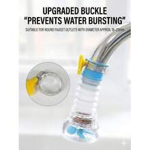 1 PCS Rotating Telescopic Faucet Filter With Mineral Balls & Spray Head, Water-Saving Splash-Proof Kitchen Sink Filter For Non-Drinking Water Cleaning At Round Faucets (Fits 1.6-2.3cm) - Green - View 6