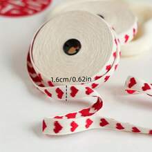 5 Jardas de Fita com Formato de Coração, 1,6cm/0,62 Polegada de Largura, Fita de Embalagem de Caixa de Presente, Material de Acessórios de Vestuário Feito à Mão DIY, Adequado para Buquê, Acessórios de Cabelo, Decoração de Sapato e Caixa de Presente, Dia dos Namorados, Casamento, Aniversário - Multicolorido - Visão 3