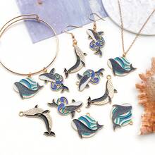 5/6件装珐琅混合海鲸鱼吊坠，用于制作项链、手链、耳环等珠宝，散装DIY工艺品 - 鯨魚 - 查看 7