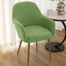 2件装提花全包办公椅套 - 弹性设计，四季通用，可旋转，适用于游戏室和办公室 - 綠色 - 查看 2