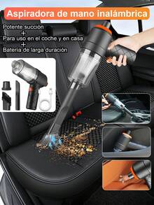 mini aspiradora para interiores de coche 2 en 1, Aspiradora de mano recargable inalámbrica,aspira y sopla aire Aspirador De Mano Portátil Inalámbrica, aspiradoras portátiles de alta potencia para viajes en el hogar. - Multicolor - Ver 2