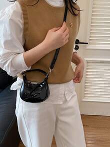 2026 New Bow Dumpling Shoulder Bag, Fashionable Niche Design, Casual Versatile Women Crossbody Bag - Black - View 2