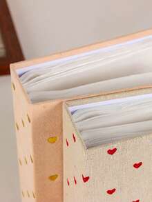 Love-Themed Printed Fabric Photo Album,Small Photo Album 4x6 100 Pockets Linen Cover Picture Book Holds 4x6 Photos For Wedding, , Family, Graduation,Valentine's Day Keepsake Book - Multicolor - View 6