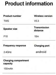 新款 A6S TWS 无线蓝牙耳机 运动耳塞 手机蓝牙耳机 带麦克风 智能手机 - 彩色 - 查看 5