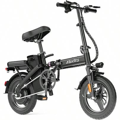 REOCRO Bicicleta eléctrica plegable para adultos, bicicleta eléctrica plegable de 14 pulgadas con motor de pico de 500 W, bicicleta eléctrica con batería extraíble de 48 V certificada UL 2849, rango