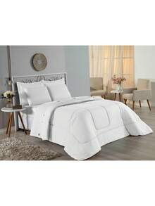 Hypoallergenic Single Duvet, Double-Sided, 100% Cotton, 200 Thread Count - White - View 3