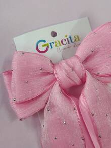 Organza Ribbon With Glitter Tips - Pink - View 6