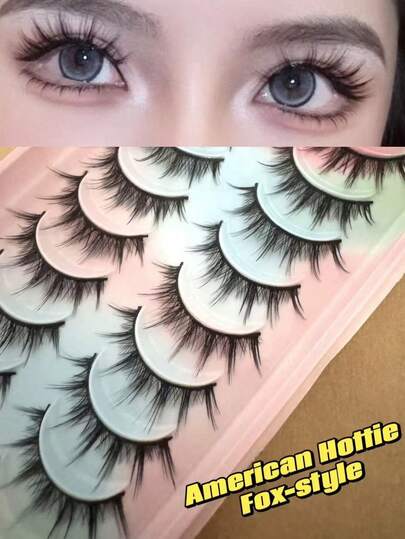 女士娃娃效果迷你恶魔假睫毛 | 浓密纤长黑色硬梗 | 瞬间放大双眼，提拉眼睑