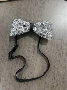 1 件带水晶和水钻装饰的领结，适用于男士、婚礼、派对、宴会配饰