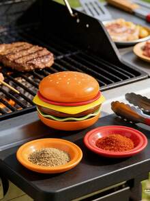 Bộ đồ ăn đa năng 6 món dùng cho bữa ăn hamburger, bao gồm đĩa đựng gia vị, bát đựng nước tương và giấm, đĩa nhỏ đựng tráng miệng và salad, đồ dùng nhà bếp và phòng ăn. - Nhiều màu - Xem 2