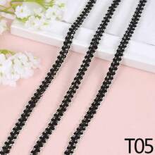 5码金属蕾丝花边丝带，弧形蕾丝面料，缝纫，编织，蕾丝丝带，婚礼工艺DIY服装配饰 - 彩色 - 查看 37