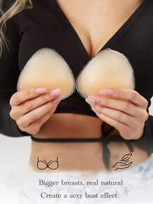 1/2 Pair Double-Sided Adhesive Reusable Padded Bra Inserts - Sticky Bra Pads For Dresses, Bikinis - Multicolor - View 4