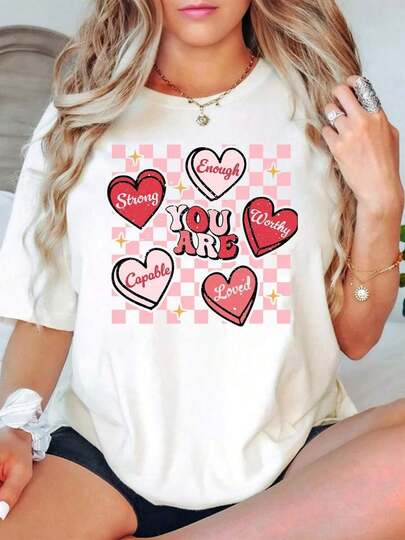 Estilo Oversized para Mujeres, Camiseta de San Valentín de Maestra Linda, Camiseta Retro de Corazón, Camiseta de Regreso a Clases, Camiseta de Amor, Camiseta de Maestra, Camiseta de Maestra, Camiseta de San Valentín de Maestra, Camiseta Suelta para Mujeres, Perfecta para Fiestas de Vacaciones o Regalos, Suave y Cómoda