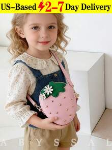 Spring/Summer Cute Red Strawberry Shaped Crossbody Bag, PU Material Zipper Closure Crossbody Pouch, Fashion Fruit Design With Small Daisy Flower Decor,Cute Strawberry Crossbody Bag For Girls - Adjustable Strap Mini Shoulder Purse For Birthday & Daily Outings,Strawberry Mini Crossbody Bag For Women - Kawaii Adjustable Fruit Shoulder Purse, Cute Rhinestone Y2K Viral Bag For Spring, Birthday Gift Idea,Cute Mini Shoulder Bag, Adjustable Fruit Purse For Daily Shopping, Date Night, Cute Girl Accessory,Valentine's Day Gift,[US Local Warehouse] - 彩色 - 查看 8