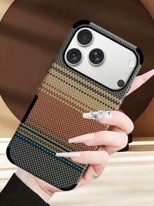 1件裝 Kevlar 紋理手機殼，彩色時尚小眾極簡元素超細皮革軟殼，適用於 Apple/Galaxy S24 Ultra、 18 Pro Max/17 Pro Max/16 Pro Max/12 Pro/13/14 Plus/15 Pro Max/11/13 Pro 手機保護殼 - 棕色 - 查看 7