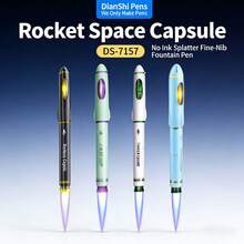 火箭太空舱钢笔，细尖可擦笔，适合3-9年级学生，可填充墨水笔芯，学校书写用品 - 火箭時空艙細尖鋼筆 - 查看 6