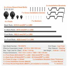 Double Rod Curtain Rods, 36-72 Inches(3-6ft) Adjustable Length, Black Double Curtain Rods With Round Finials, 1" And 3/4" Diameter, Double Window Drapery Rod For Sheer And Blackout Curtains - Black - View 7