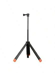 4-In-1 Floating Selfie Stick Tripod - Waterproof Extendable Monopod For D/J/I Action 5 Pro/4/3, Insta360 X4/X3/Ace Pro 2, Adjustable Height 9.25-22.44 Inch - Black and Orange - View 9