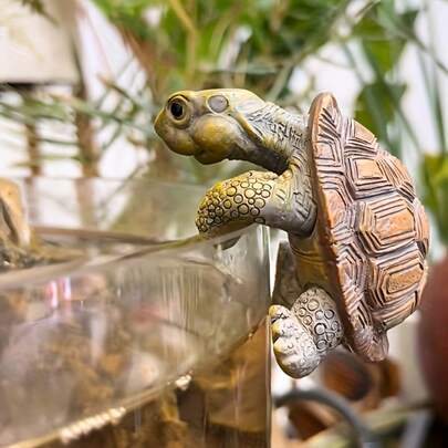 1 chiếc móc treo chậu hoa hình rùa bằng nhựa dễ thương, móc treo chậu hoa hình rùa, chậu trồng cây hình rùa, chậu hoa hình động vật đáng yêu, đồ trang trí sân vườn, đồ trang trí chậu hoa ngoài trời.